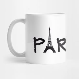 Paris with Eiffel tower and red heart Mug